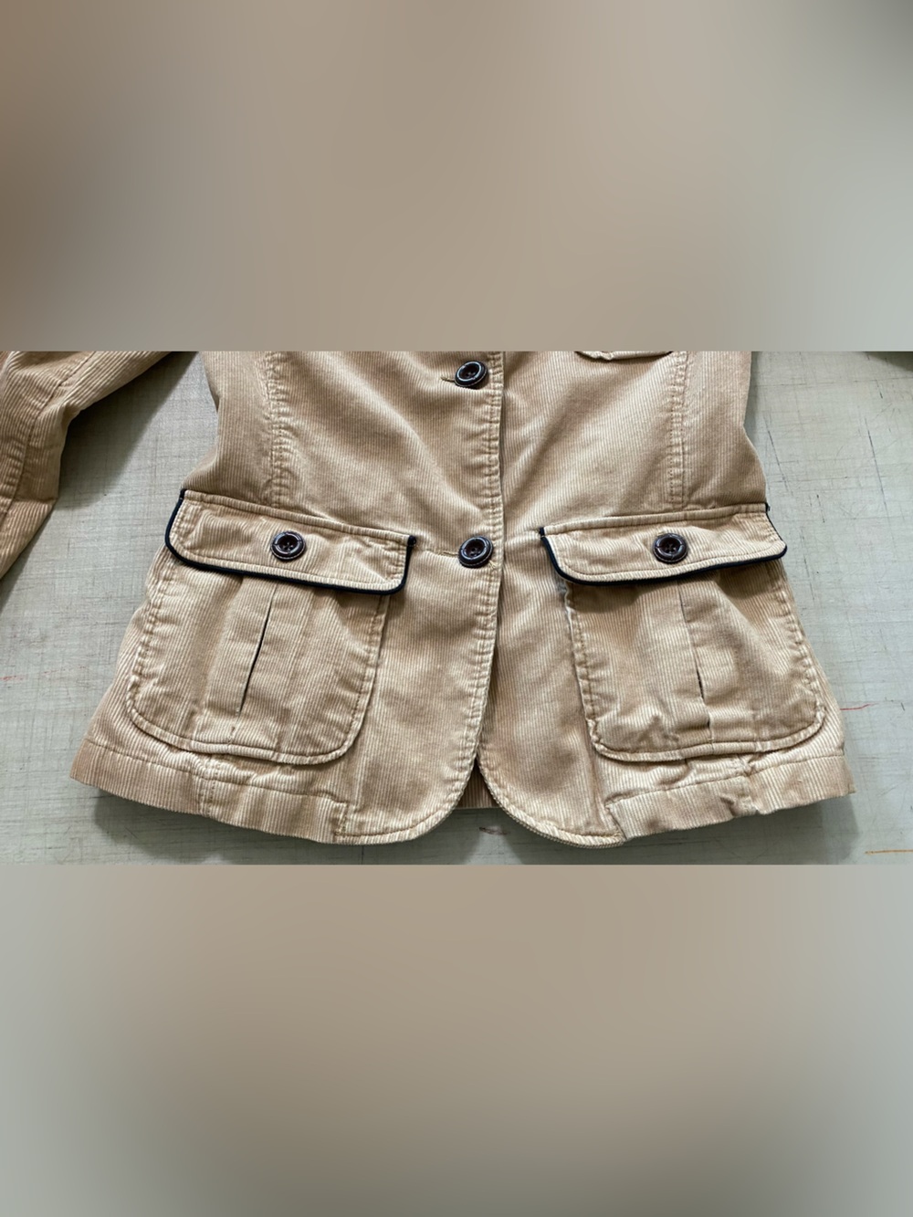 Merona Corduroy Blazer Jacket in Tan - Women's Casual Tailored Coat - Picture 6 of 12